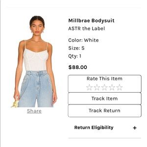 ASTR White Bodysuit Small